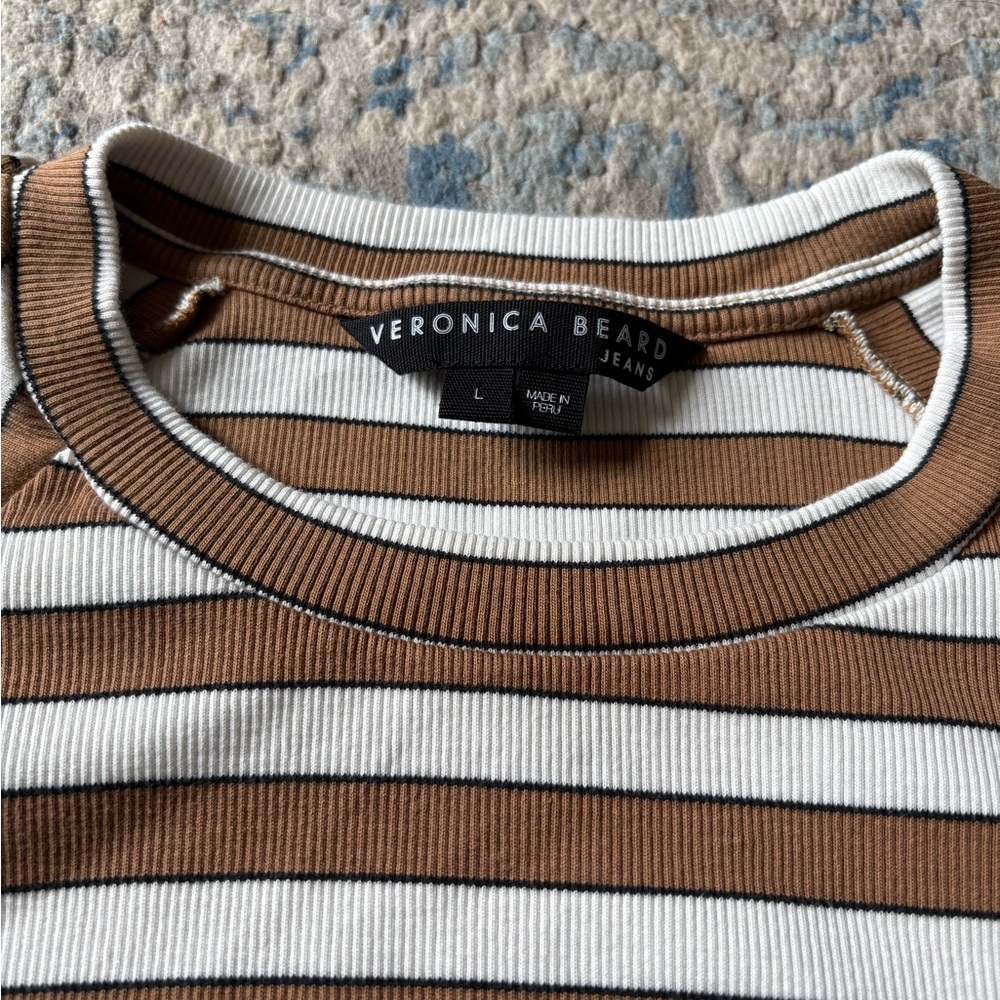 Veronica Beard Delano Striped Long Sleeve Top large - Picture 4 of 5